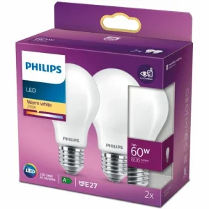 PHILIPS LEDCLASSIC E27 LAMPE, DOPPELPACK, 806 LUMEN ENTSPRECHEN 60W, WARMWEIß (2.700 KELVIN), MATT 13